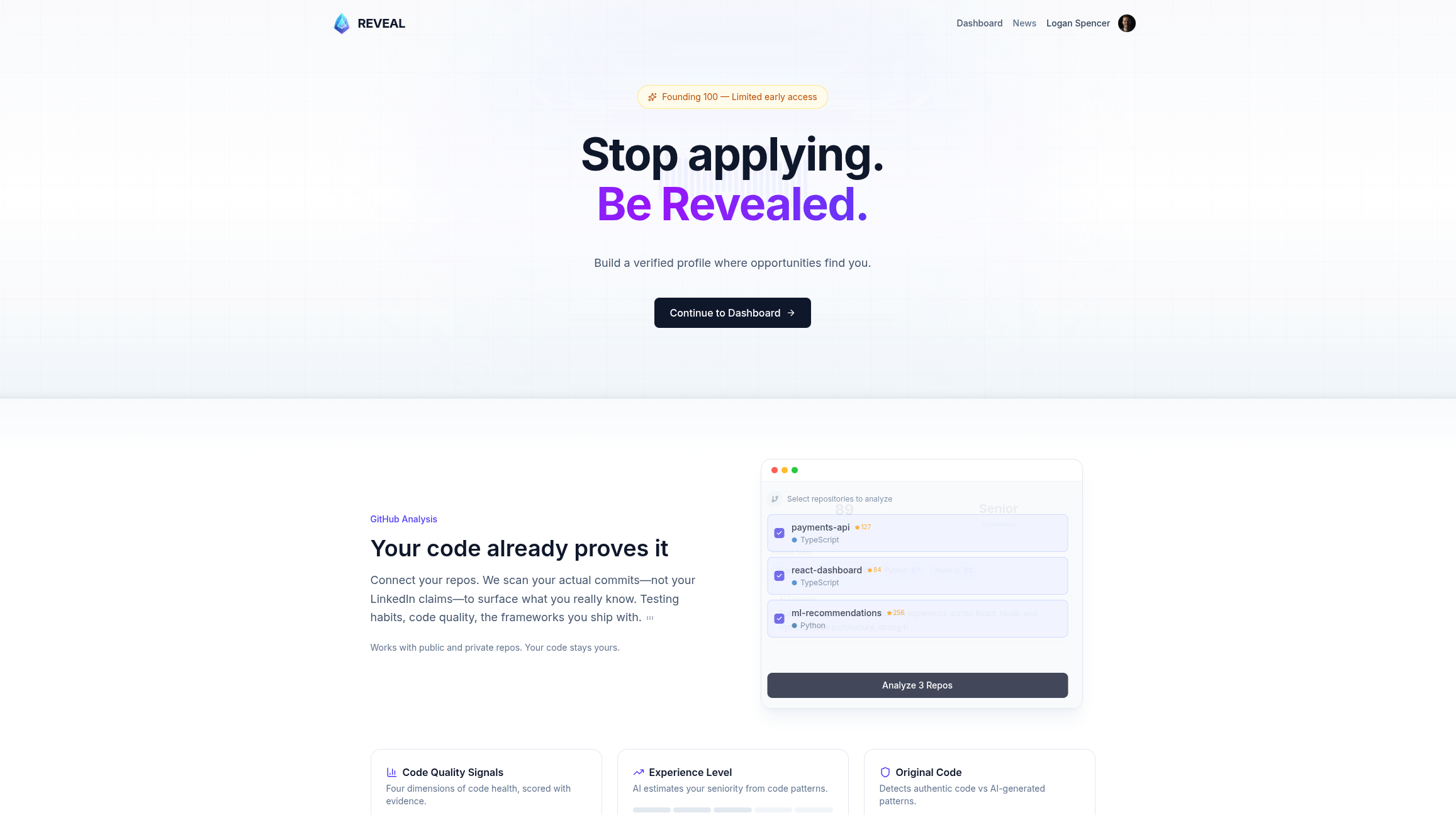Reveal - Developer Talent Platform